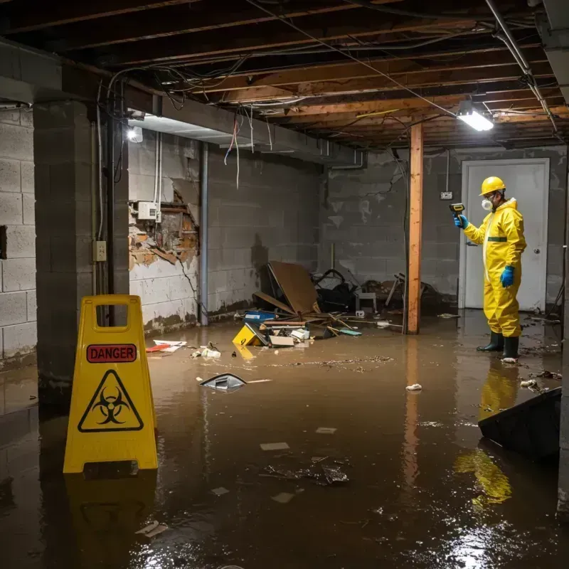 Flooded Basement Electrical Hazard in Pleasant Valley, MO Property